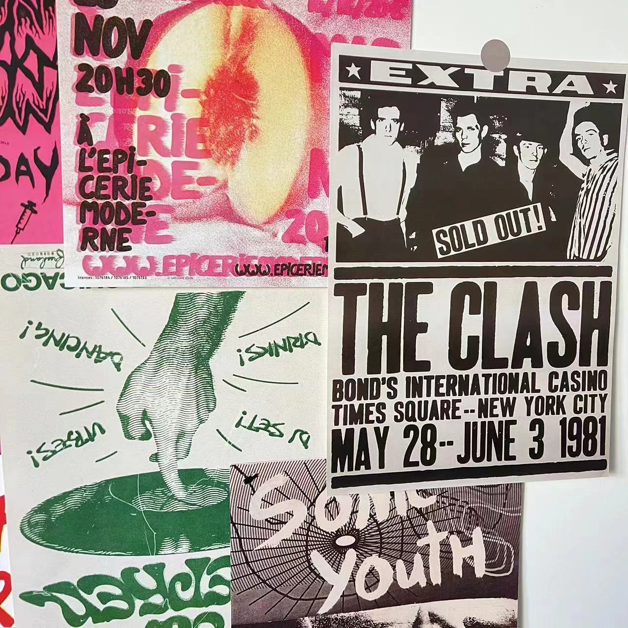 Retro American rock paper poster