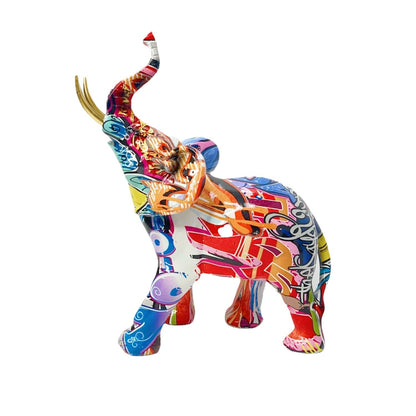 Creative graffiti resin craft elephant figurine