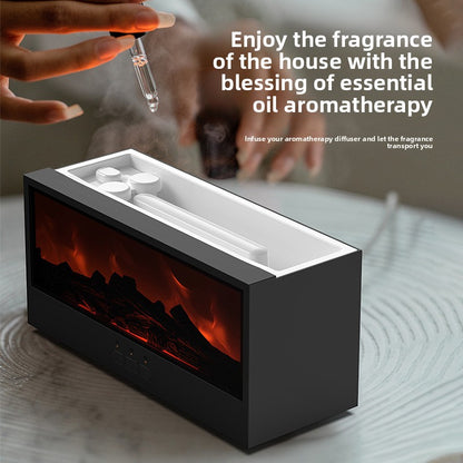 Fireplace Flame Aroma Diffuser with Remote Control and Humidifier