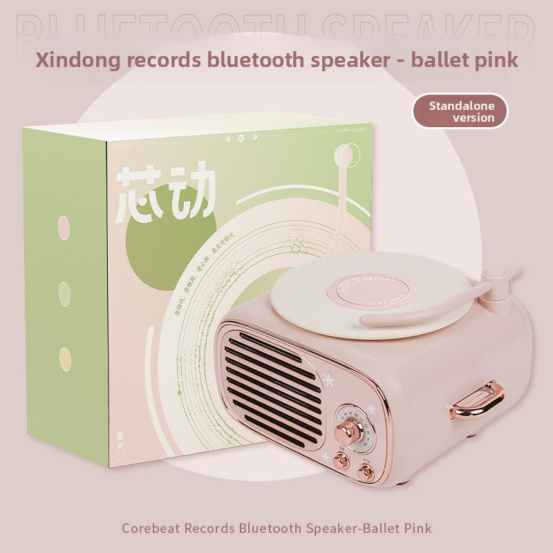 Retro Bluetooth Speaker with Clock and Card Slot