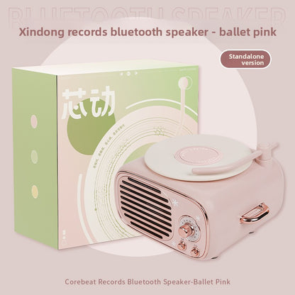Retro Bluetooth Speaker with Clock and Card Slot