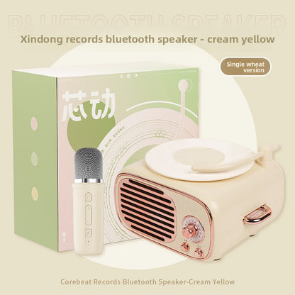 Retro Bluetooth Speaker with Clock and Card Slot