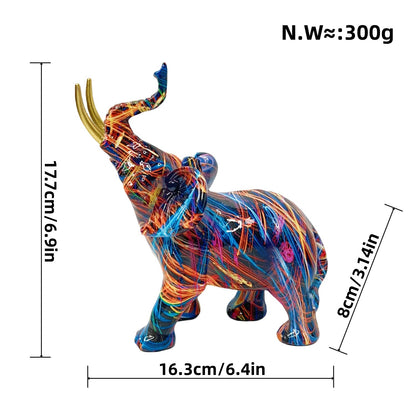 Creative graffiti resin craft elephant figurine