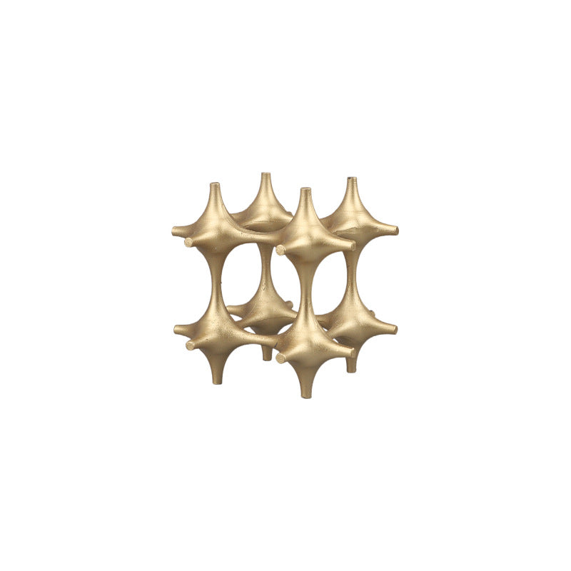 Modern Geometric Hollow Metal Cube Sculpture