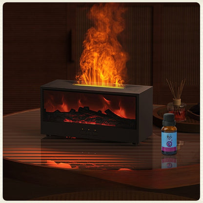 Fireplace Flame Aroma Diffuser with Remote Control and Humidifier