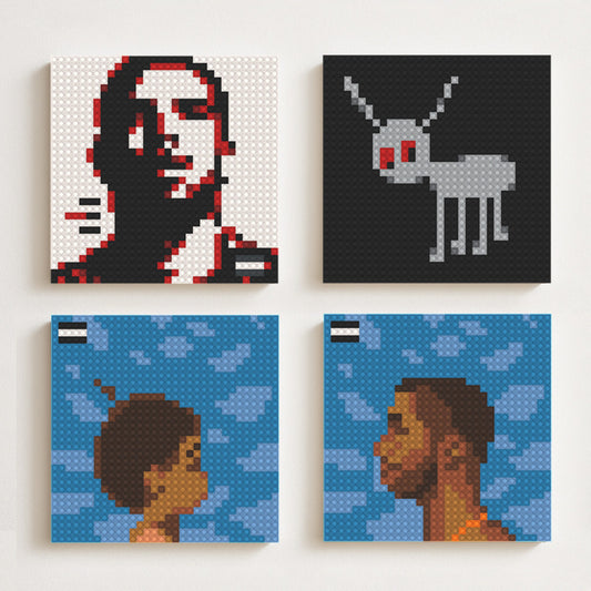 Modern Rap Album Art Building Block Display