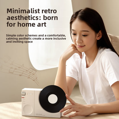 Retro Bluetooth Speaker with Clock and Card Slot