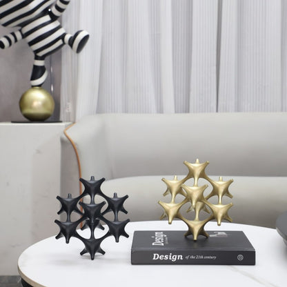 Modern Geometric Hollow Metal Cube Sculpture