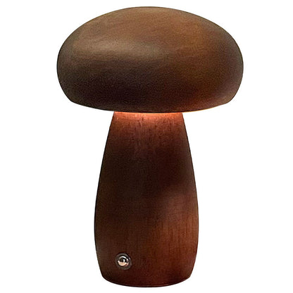 Rechargeable Wooden Mushroom Night Light