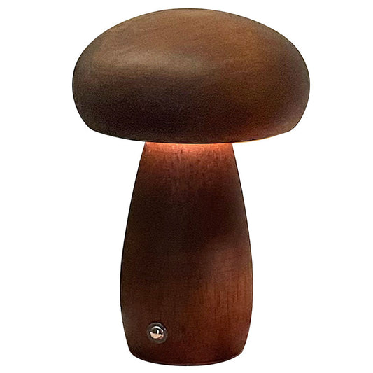Solid Wood Mushroom Lamp