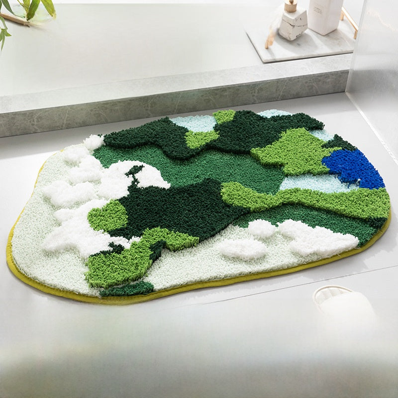 Thickened tufted flocked moss carpet