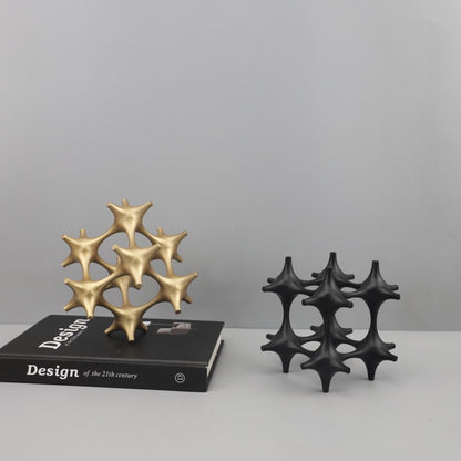 Modern Geometric Hollow Metal Cube Sculpture