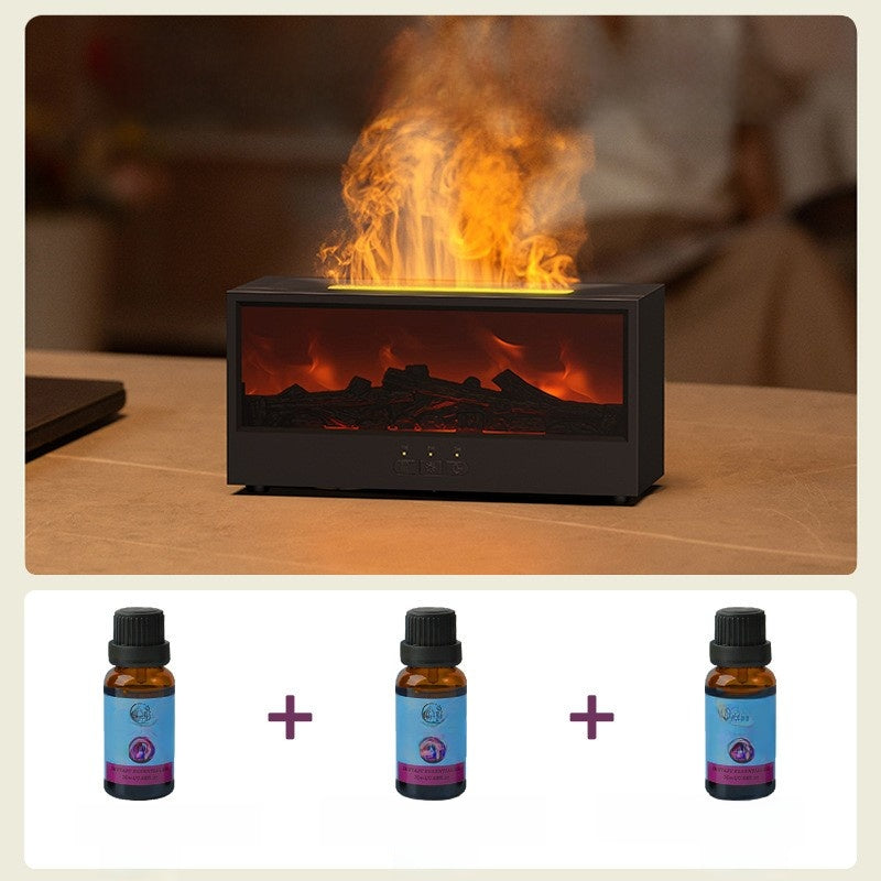 Fireplace Flame Aroma Diffuser with Remote Control and Humidifier