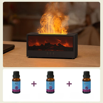 Fireplace Flame Aroma Diffuser with Remote Control and Humidifier