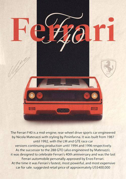 Vintage Sports Car Poster Canvas Painting Posters