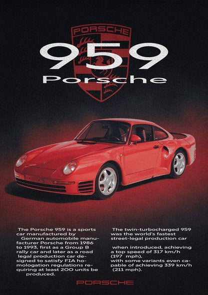 Vintage Sports Car Poster Canvas Painting Posters