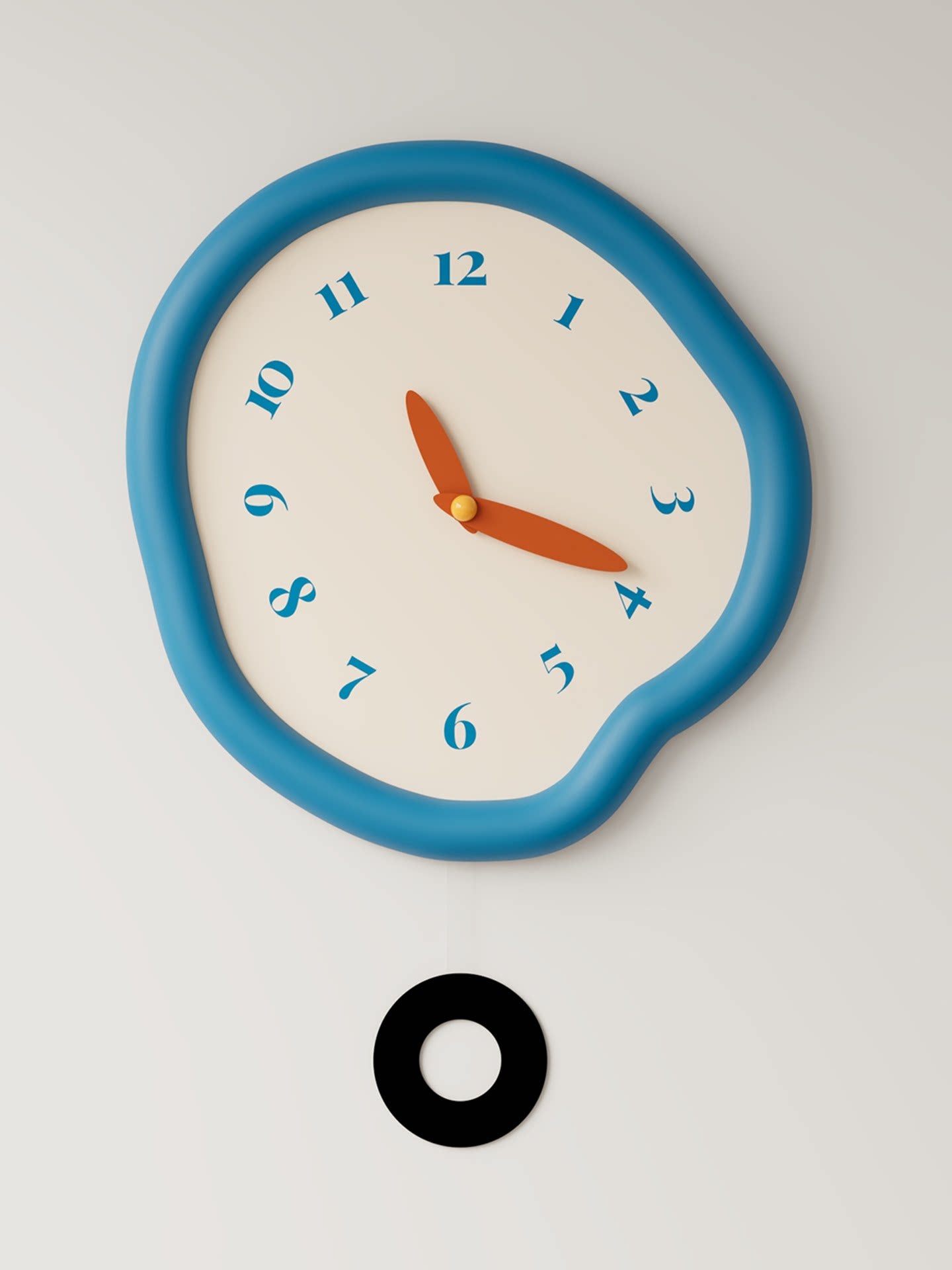 Minimalist dial pendulum clock