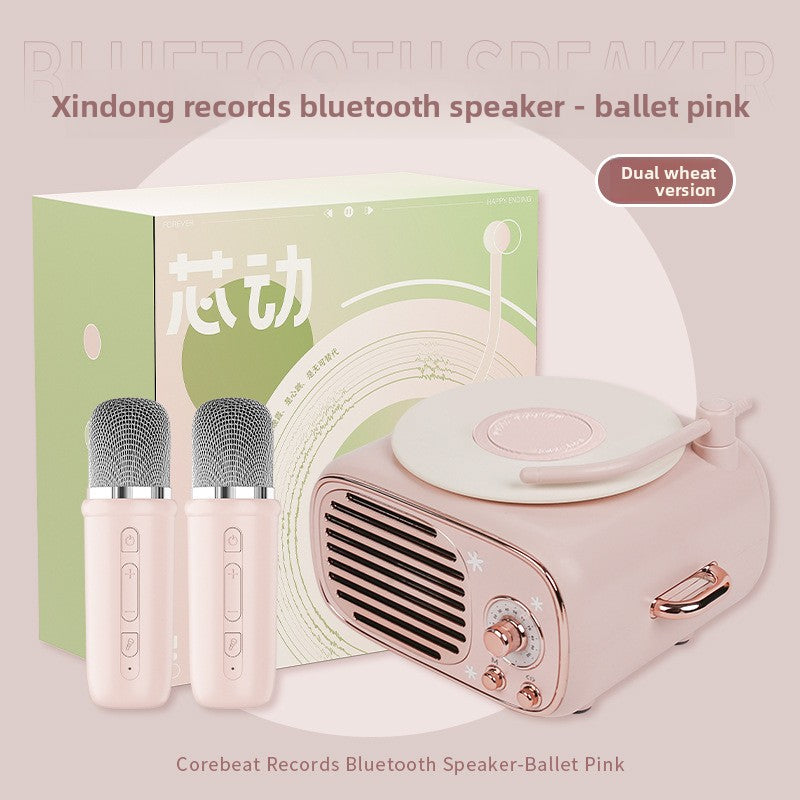 Retro Bluetooth Speaker with Clock and Card Slot