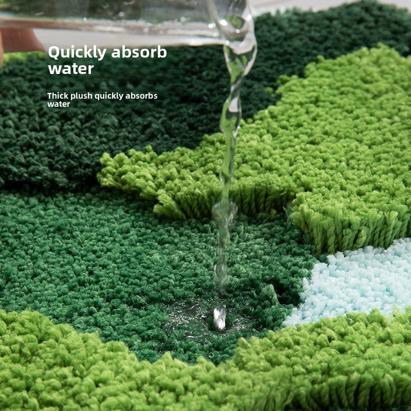 Thickened tufted flocked moss carpet