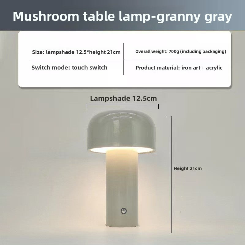 Cross-Border led wireless desktop mushroom desk lamp Bedroom Bar restaurant usb charging net red atmosphere night light Wholesale