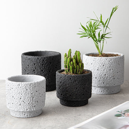Moon Surface Cement Planter