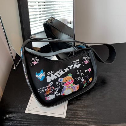 Little Bear Cartoon Graffiti Shoulder Bag