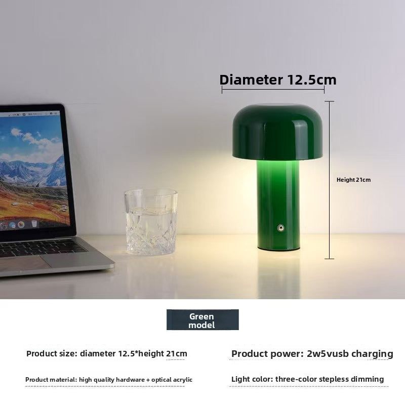 Cross-Border led wireless desktop mushroom desk lamp Bedroom Bar restaurant usb charging net red atmosphere night light Wholesale