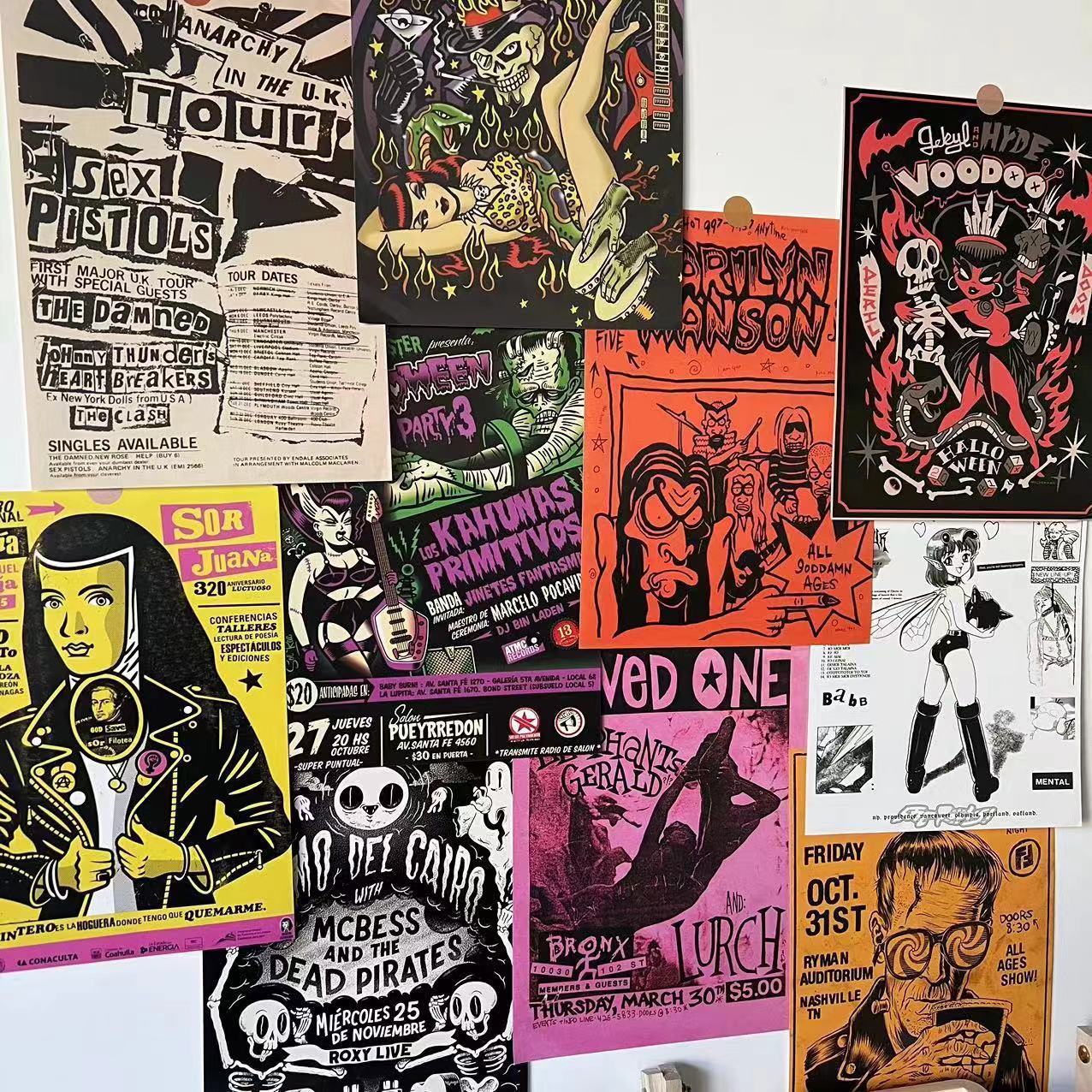 Retro American rock paper poster