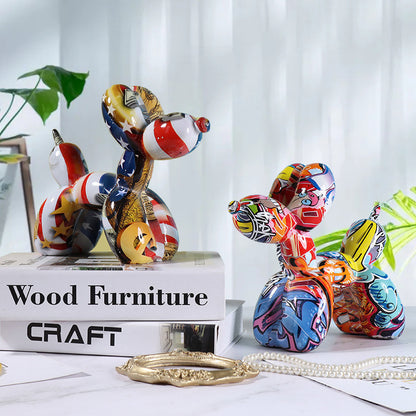 Water transfer printing colorful graffiti balloon dog