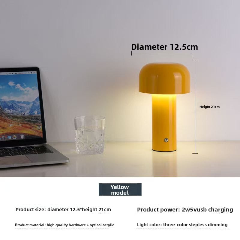 Cross-Border led wireless desktop mushroom desk lamp Bedroom Bar restaurant usb charging net red atmosphere night light Wholesale