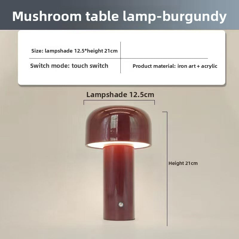 Cross-Border led wireless desktop mushroom desk lamp Bedroom Bar restaurant usb charging net red atmosphere night light Wholesale