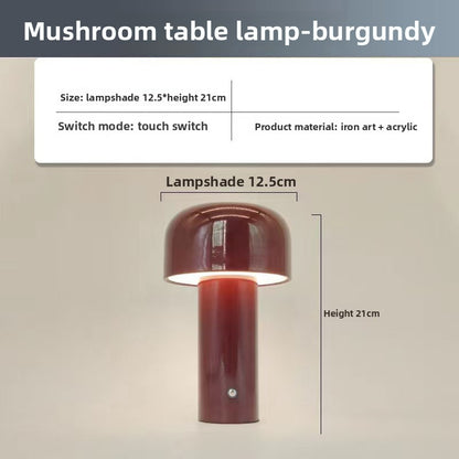 Cross-Border led wireless desktop mushroom desk lamp Bedroom Bar restaurant usb charging net red atmosphere night light Wholesale