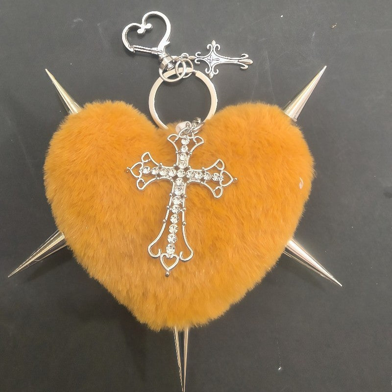 Punk Plush Heart Rivet Hair Clip