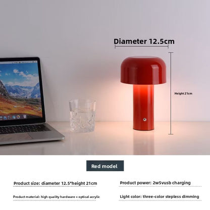 Cross-Border led wireless desktop mushroom desk lamp Bedroom Bar restaurant usb charging net red atmosphere night light Wholesale