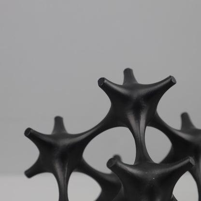 Modern Geometric Hollow Metal Cube Sculpture