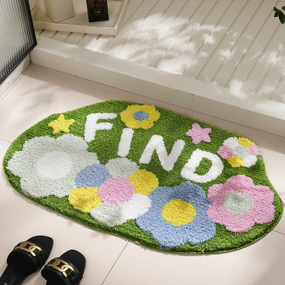 Thickened tufted flocked moss carpet
