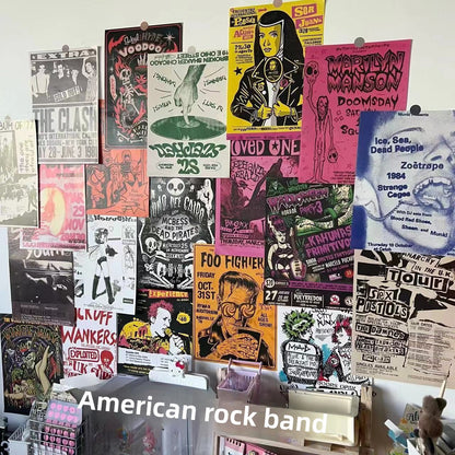 Retro American rock paper poster