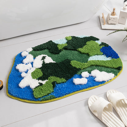 Thickened tufted flocked moss carpet