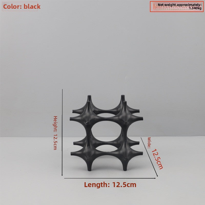 Modern Geometric Hollow Metal Cube Sculpture