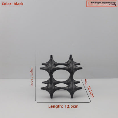Modern Geometric Hollow Metal Cube Sculpture