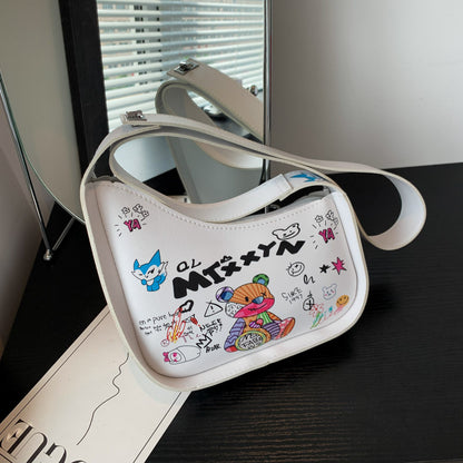 Little Bear Cartoon Graffiti Shoulder Bag
