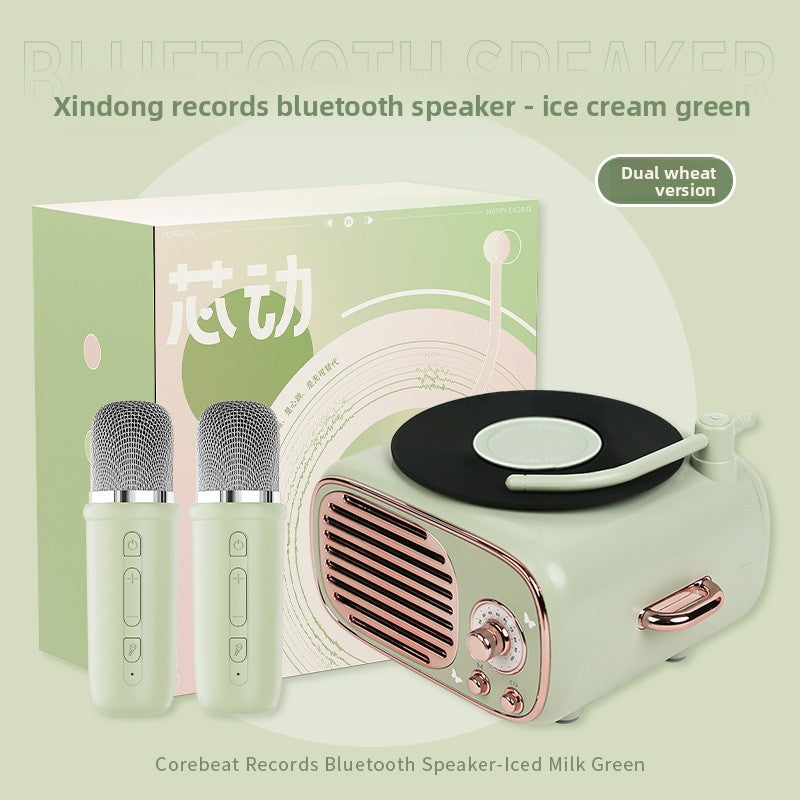 Retro Bluetooth Speaker with Clock and Card Slot