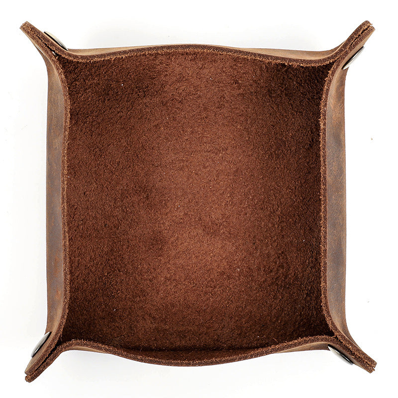 Vintage Leather Desk Tray Organizer
