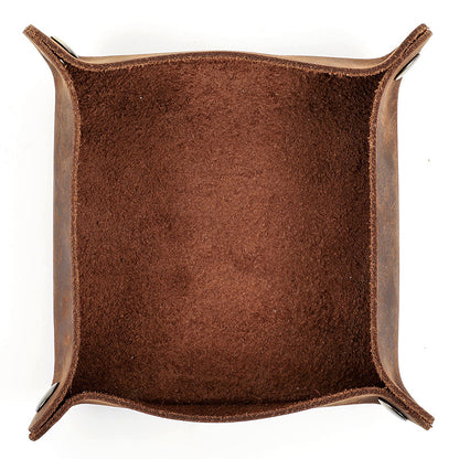 Vintage Leather Desk Tray Organizer