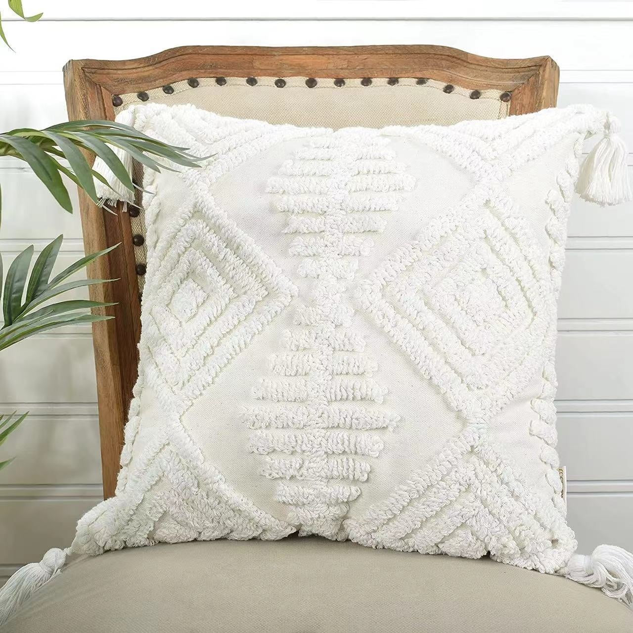 Embroidered leaves pillow case