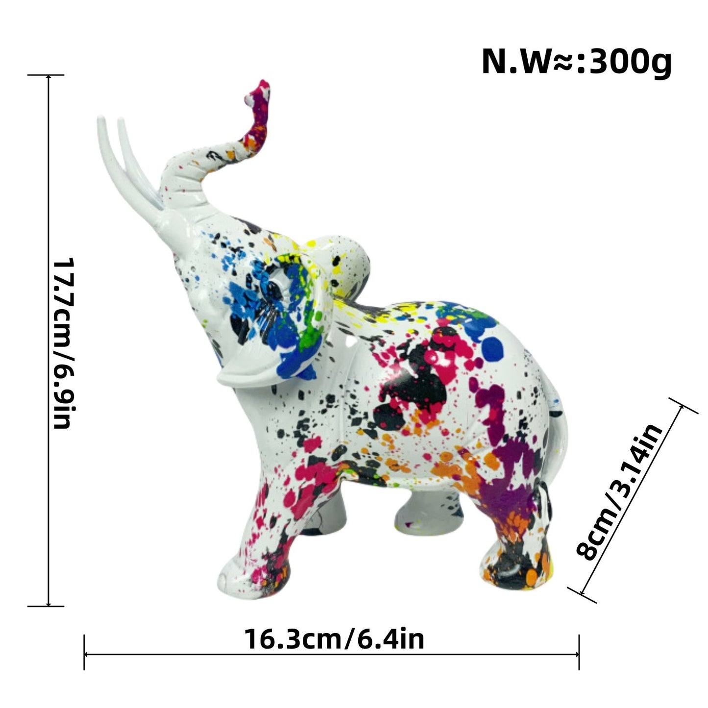 Creative graffiti resin craft elephant figurine