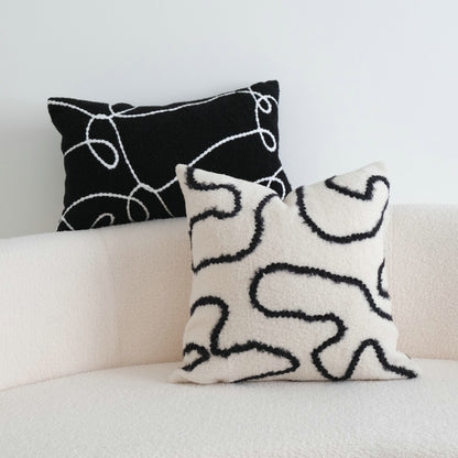 Embroidered Velvet Geometric Pillow Covers