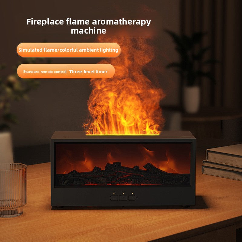 Fireplace Flame Aroma Diffuser with Remote Control and Humidifier