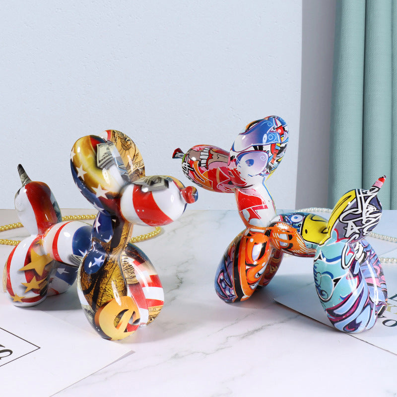 Water transfer printing colorful graffiti balloon dog