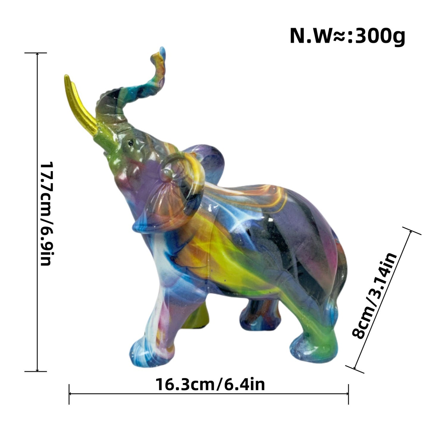 Creative graffiti resin craft elephant figurine
